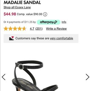 Essex Lane Madalie Black Sandal